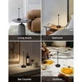 thumbnail image 6 of Modern Cordless Table Lamp Set of 2, Portable LED Desk Lamps, 5000mAh Rechargeable Battery Operated Lighting for Bedroom Dining Room Restaurant Coffee Shop Camping Night Light (Black), 6 of 9