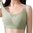 thumbnail image 2 of Plus Size Sports Bras for Women Plus Size Minimizer Push Up Bra Soft Sleep Wirefree Bras High Impact Yoga Exercise Athletic Bras Racerback Wireless Bras(Green,XL), 2 of 4