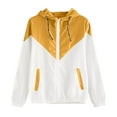 thumbnail image 4 of Amzcrzy Women's Lightweight Jacket Color Block Long Sleeve Sport Hooded Windbreaker Jacket Patchwork Zipper Coat Active Outdoor Raincoat S-4XL, 4 of 4