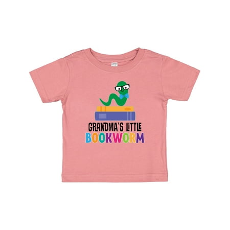 

Inktastic Grandma Little Bookworm Kids Reading Gift Baby Boy or Baby Girl T-Shirt