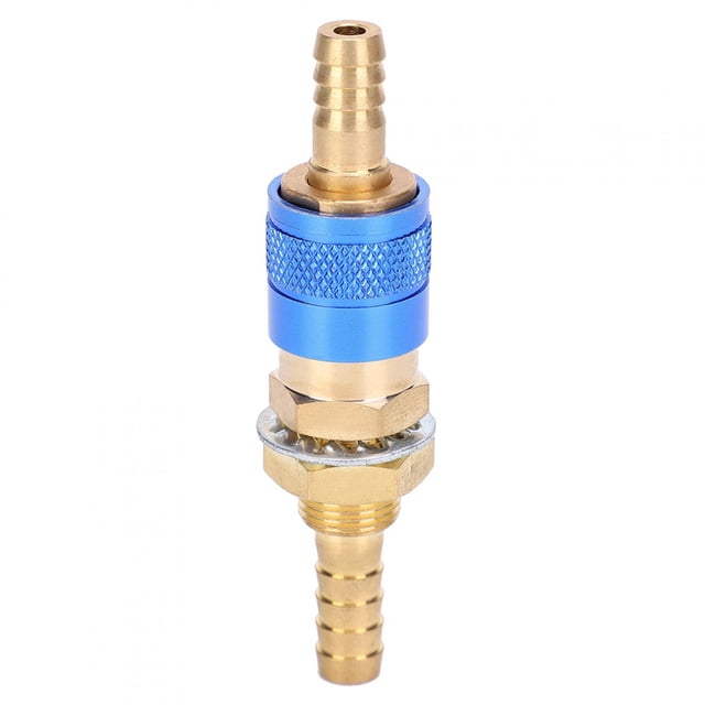 Quick Connector Fitting Tig Welding Solid Brass Hose Connector Quick Hose Connector Fitting Water Cooled For MIG TIG Welder Torch Blue