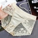 thumbnail image 1 of Braguitas de satén ligeras de lujo con encaje de cintura alta para teñir el vientre, bragas de mujer de algodón puro que levantan la cadera, bragas de malla sexy de talla grande, 1 of 6