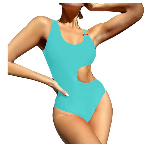Traje de baño de una pieza para mujer Traje de baño de cintura lateral abierta Traje de baño de una pieza sólido Bikini OAVQHLG3B Store lin121212