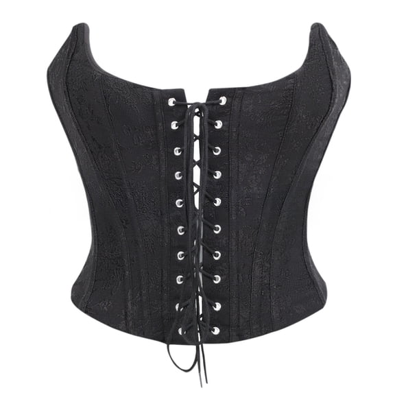 Lace-Up Bow Tie Bustier Corset Top, Strapless Push-Up Tube Camisole for Shapewear, Waist Cincher Layering Top Gothic Punk Fashion
