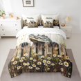 thumbnail image 2 of Manfei Jungle Wildlife Crocodile Bedding Comforter Set 7 Pieces for Teens, Rustic Lodge Cabin Full Bedding Set, Countryside Theme Reversible Fitted Sheet Flat Sheet, Ultra Soft Bedroom Decor, 2 of 7