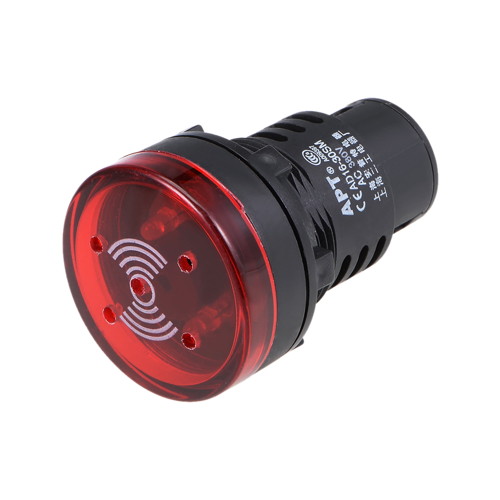 AC 380V Indicator Light with Buzzer Red Flashing Alarm 28mm Panel LED