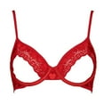 thumbnail image 3 of Fiaer Women's 1/4 Cups Bras Sheer Lace Lingerie Underwire Thin Straps Bra Red XL, 3 of 3