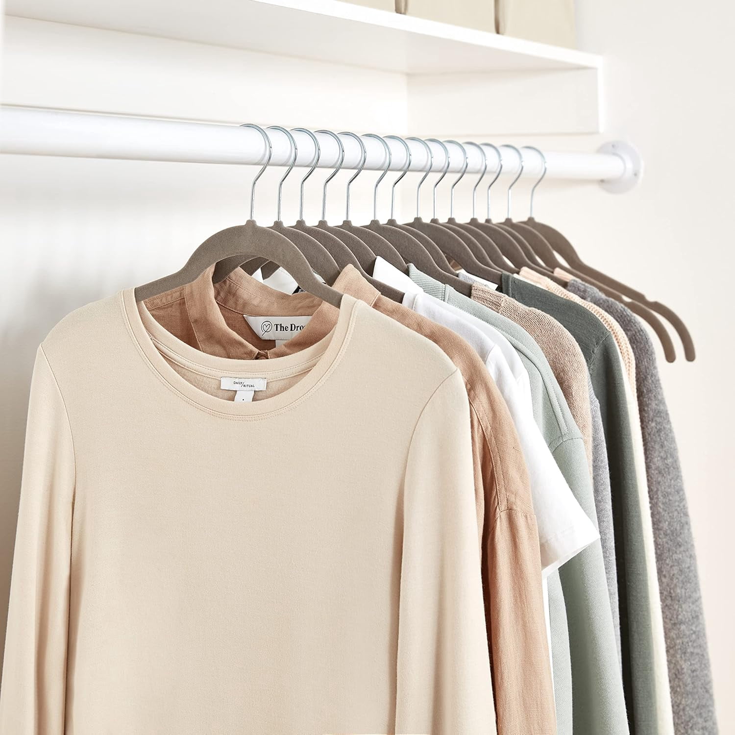 Space Saving Slim Velvet Non-Slip Clothes Hangers, Sturdy, Gray/Silver, 100-Pack