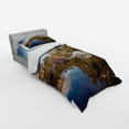 thumbnail image 2 of Ambesonne Nature Bedding Set 3 Pcs, Lake Mountain Sunset, Twin, Navy Brown, 2 of 2