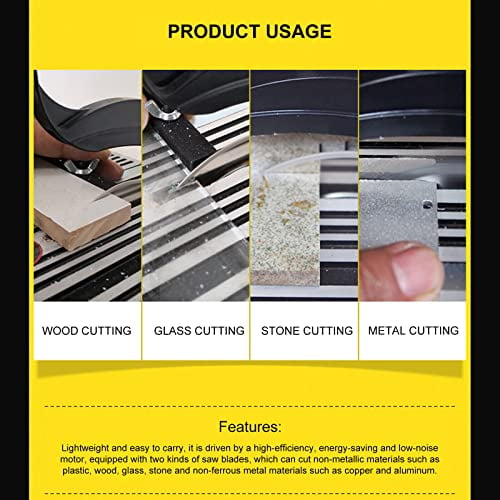 4" 60W Mini Electric Table Saw, 4500rpm Adjustable Angel Cut Off Miter Saw with 3 Blades, Metal Wood Cutting Machine Craft Power Tool