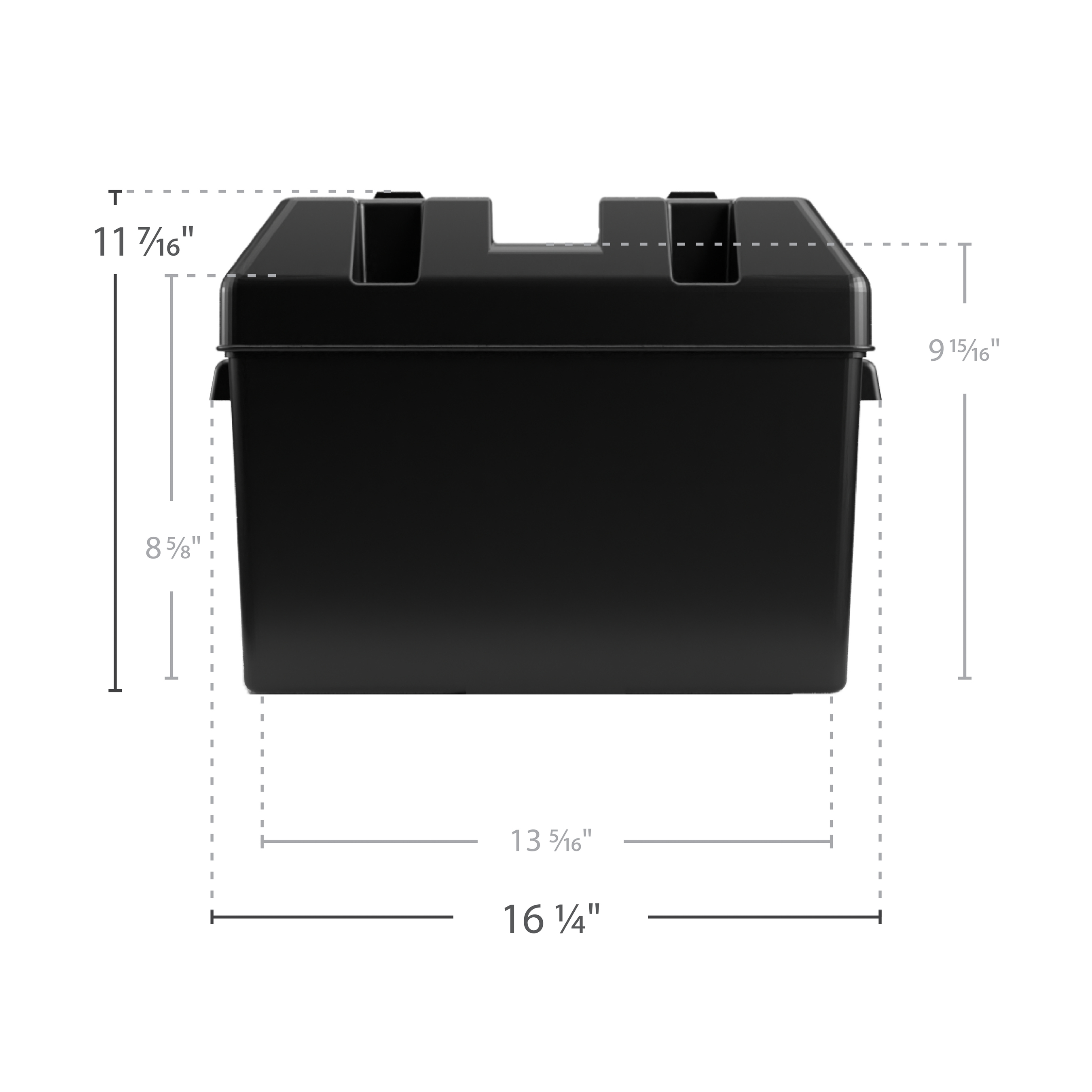 Camco RV Large Battery Box - Inside Dimensions 7.25-inches x 13.25-inches x 8.63-inches (55372) - image 2 of 8