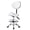 White, variant on Saddle Stool Chair with Back Support Footrest, Heavy-Duty(400LBS), Hydraulic Rolling Swivel Adjustable Stool Chair for Salon Spa Beauty Massage Dental Clinic Home Office Use