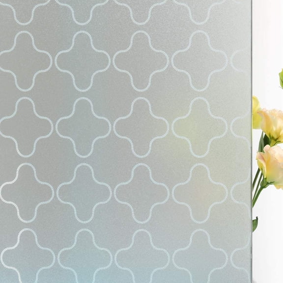 Non Adhesive Privacy Window Film, Static Cling Glass Film, Frosted Window Cling, Removable Heat Control Anti UV Decorative Door Film for Office and Home 17.7 Inches