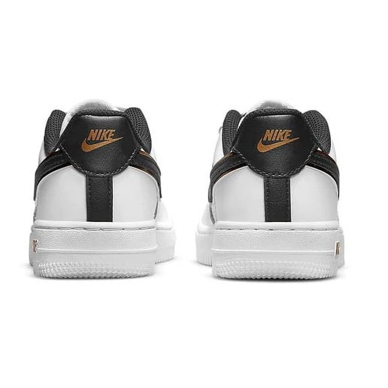 Little Kid's Nike Air Force 1 LV8 White/Black-Metallic Gold