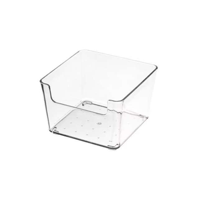 Nvzi Organizador de cajones transparente apilable, estrecho, para maquillaje y escritorio, divisores de 3,7 x 3,7 x 2,4 pulgadas (transparente).