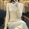 thumbnail image 6 of Gyexs Winter Sweaters for Women Turtleneck Long Sleeve Ribbed Knit Shirts Business Casual Work Blouses Fall Winter Outfits, Beige, Size M, 6 of 6