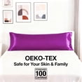 thumbnail image 2 of Flxxie Satin Body Pillow Cover - Ultra Soft Cooling 20"x54" Pillowcase for Hair & Skin, Anti Wrinkle - Envelope Closure - 1 Pack - Purple, 2 of 5