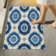 thumbnail image 4 of 2 Piece Bath Mat Set with U-Shaped Toilet Mat and Rectangle Bath Rugs Non Slip Machine Washable Bathroom Mats Intricate Blue and White Tie-dye, 4 of 7