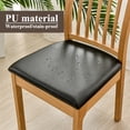 thumbnail image 2 of Jokapy Waterproof Dining Chair Seat Covers Pu Faux Leather Stretch Chair Slipcovers, 4 Pack, Black, 2 of 9