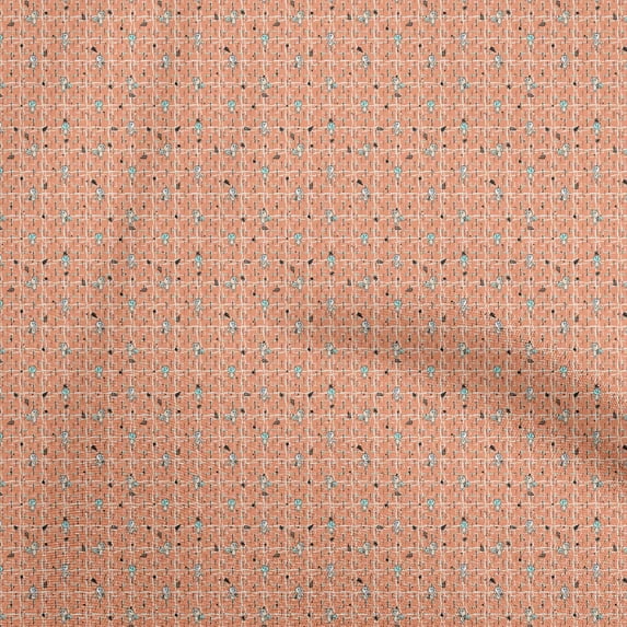 oneOone Viscose Jersey Orange Fabric Kids Animal Quilting Supplies Print Sewing Fabric By The Yard 60 Inch Wide