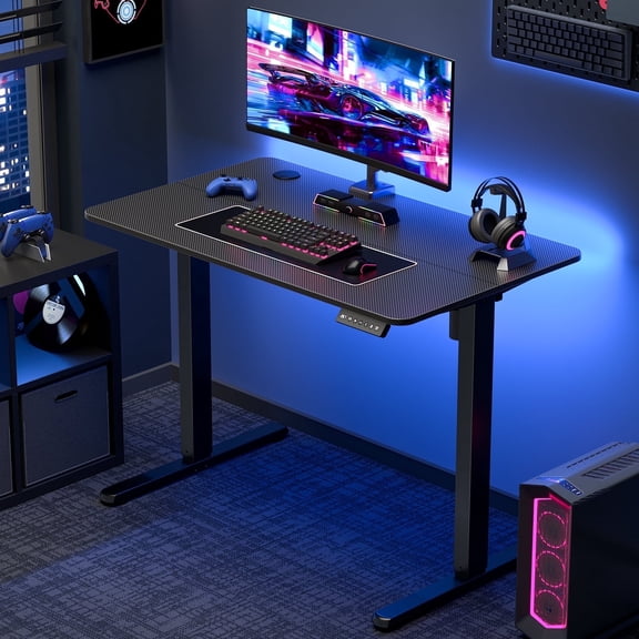 Gylador Electric Standing Desk, 40''x24'' Height Adjustable Desk with Memory Preset, Stand up Desk with Electric Lift, Electric Desk for Home, Computer Desk, Office Desk, 2 Boards, Coated Black