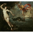 thumbnail image 2 of Titian 16x15 Black Ornate Wood Framed Double Matted Museum Art Print Titled - Perseus and Andromeda (About 1554 - 1556), 2 of 5