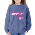 thumbnail image 2 of Youth Cute Bow Birthday Sweatshirt, Basic Crewneck Long Sleeve Shirt, Soft Breathable Fabric for Birthday Party Travel and Autumn Daily Wear Navy 120, 2 of 5