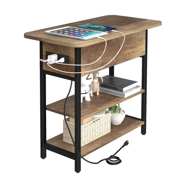 Mesa auxiliar Yoobure con estación de carga, puertos USB y salidas