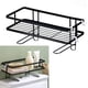 thumbnail image 3 of Estante para inodoro engrosamiento impermeable gran capacidad instalación sin clavos hierro sobre inodoro organizador de baño de una sola capa negro, 3 of 5