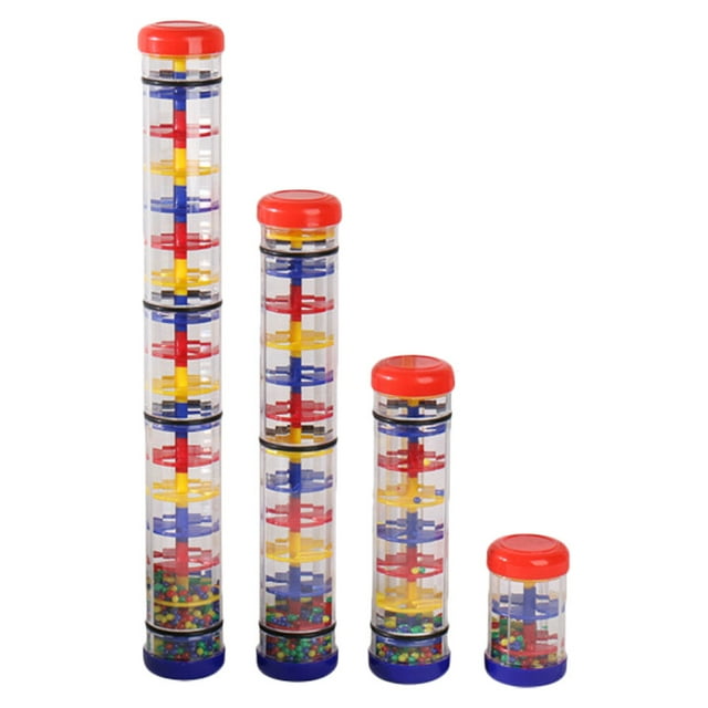CIMAXIC 4Pcs Raindrop Sound Toys Instruments Rainbow Rain Sound Musical Instruments,15.75"X1.97"X1.97"