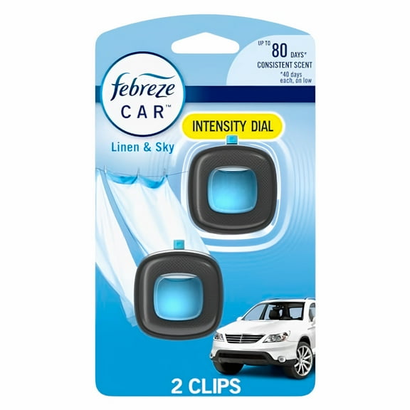 Febreze Car Vent Clip Linen & Sky Air Freshener (Pack of 18)