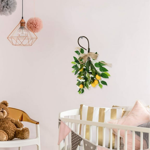 LEORX Lemon Wall Hanging Artificial Lemon Gar for Holiday Decorations 1Pack