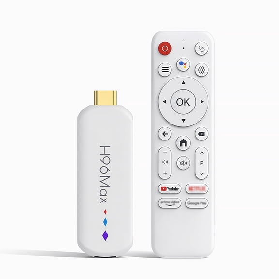 H96 MAX Android 14.0 TV Stick 16GB ATV Amologic S905 L3 Quad-Core WiFi6 2.4G/5.8Ghz BT5.4 4K AV1 Ultra HD Voice Control Smart Home Player