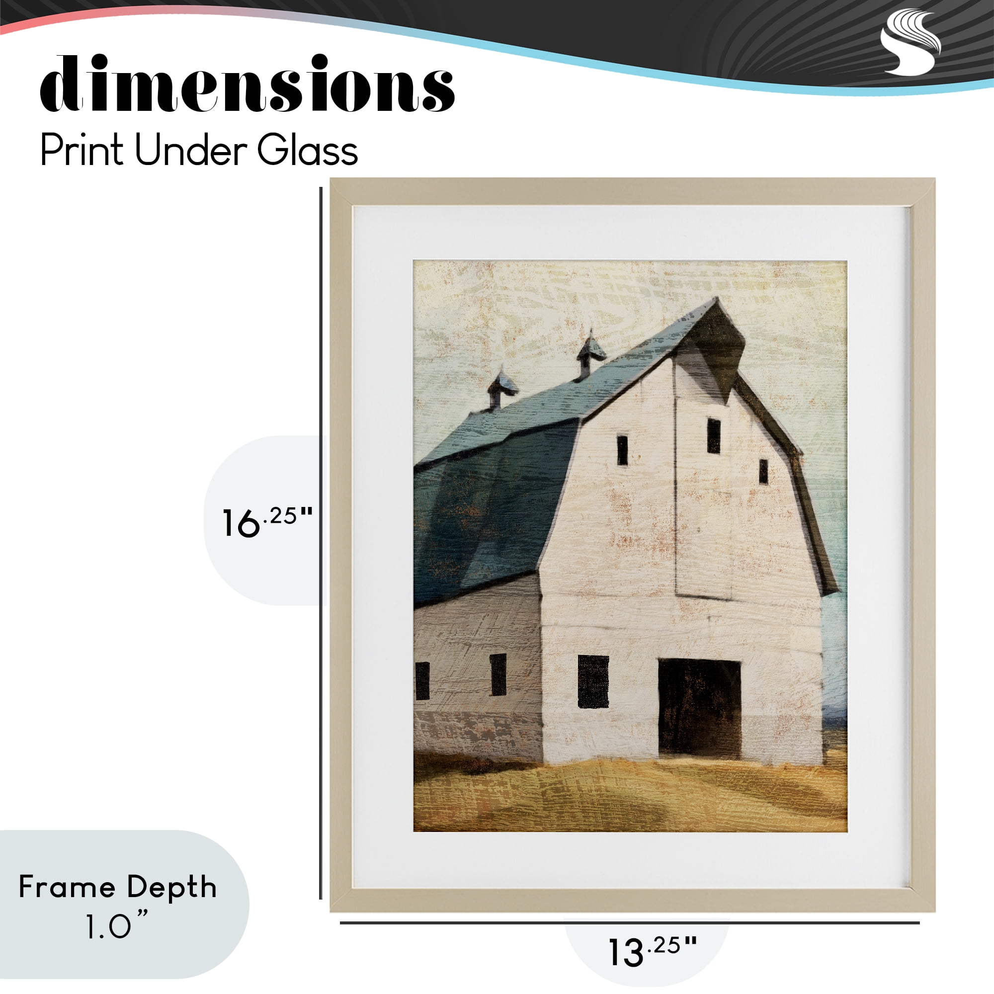Stupell Industries Rustic Big Barn Blue Birch Framed Print Under Glass, design by Susan Jill