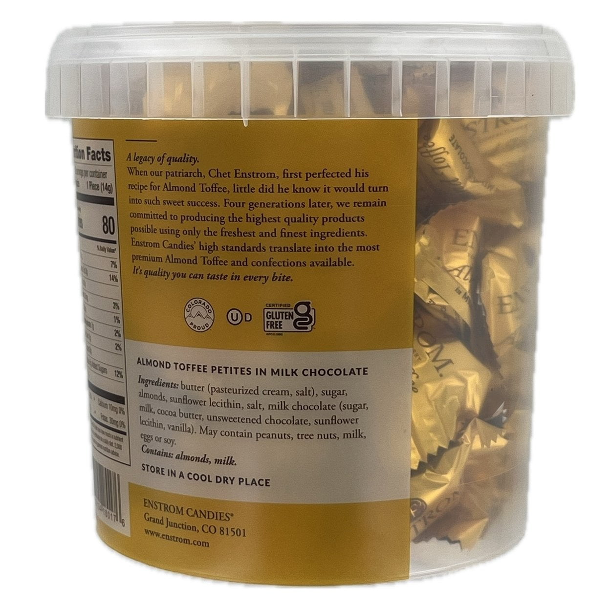 Enstrom Almond Toffee Milk Chocolate Petites 37.5 Ounce (75 Count)