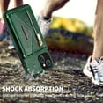 thumbnail image 6 of Dteck Card Holder Wallet Back Case for Apple iPhone 13 6.1-inch,Shockproof Rubber Silicone Bumper PU Leather Card Pocket Hybrid Protective Kickstand Cover with Cross Body Shoulder Strap,Green, 6 of 9