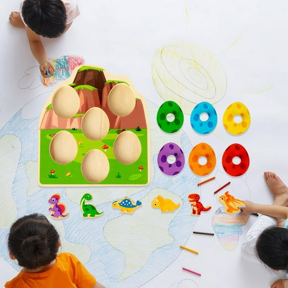 BELOVING Wooden Peg Puzzle Color Sorting Shape Puzzle for Baby Children Boy and Girls