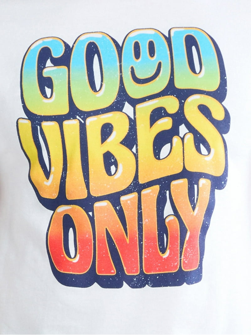Men's and Big Men's Good Vibes Only Cotton Graphic Tee, Size S-3XL