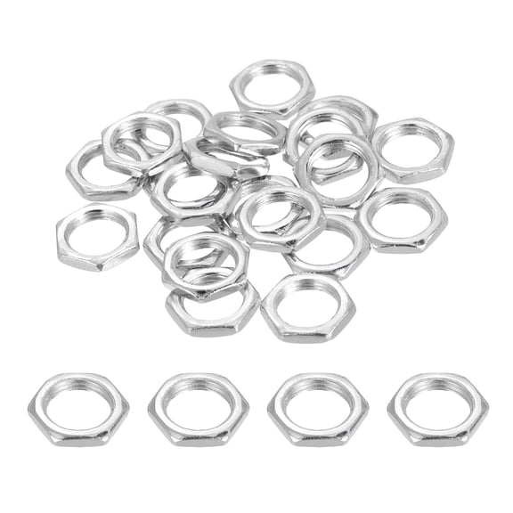 Uxcell M9x0.75x2.5mm Steel Hex Nuts, 25Pcs Metric Thread Carbon Steel Zinc Plated Finished Hardware Metal Screw Nuts Fasteners for Machinery Manufacturing, Industrial Use, 12mm Width