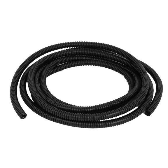 9.8FT Long 10mm Diameter Plastic Corrugated Shaped Pipe Bellows Tubing Black