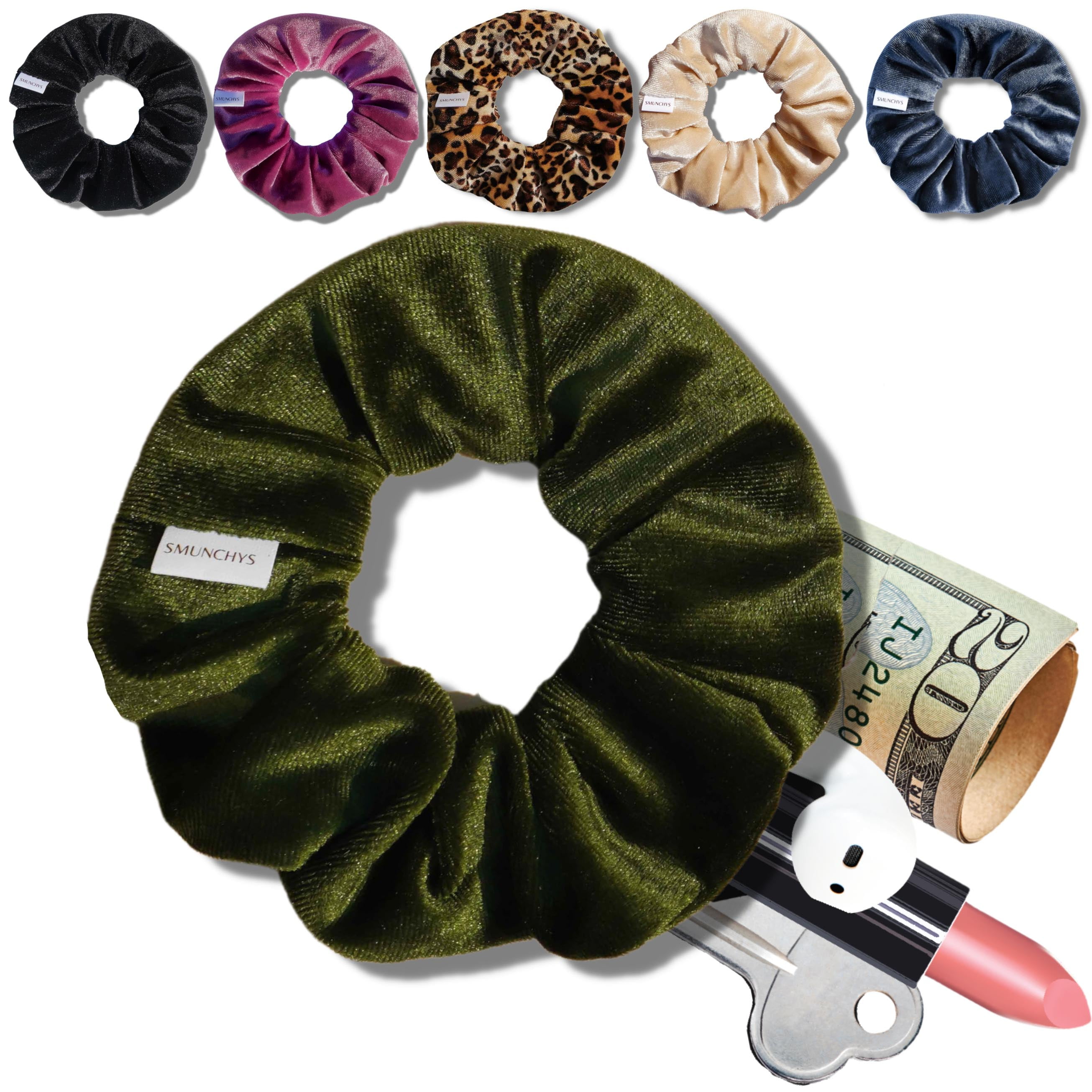 Velvet Hair Scrunchies (40pcs) with Scrunchies Holder- Colorful