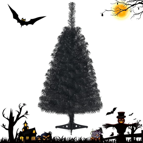 Árbol de Navidad GOLFLAME artificial de 3 pies con soporte de PVC negro