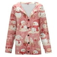 thumbnail image 5 of Christmas Cardigans for Women Plus Size Long Sleeve Button Down Knit Sweater Jacket Winter Santa Xmas Open Front Holiday Ugly Christmas Sweaters for Women Pink S, 5 of 5