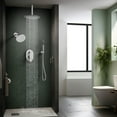 thumbnail image 4 of EVERSTEIN 10 inch Dual Shower Heads Complete System Set Round Rainfall 360°Adjustable CUPC 2.5 GPM Shower Faucet with Valve & Handheld Spray, Brushed Nickel, 4 of 4
