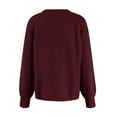 thumbnail image 6 of Women Long Sleeve V Neck Button Down Sweater Jackets Outerwear Casual Loose Fit Solid Color Short Crop Knitwear Cardigan, 6 of 9