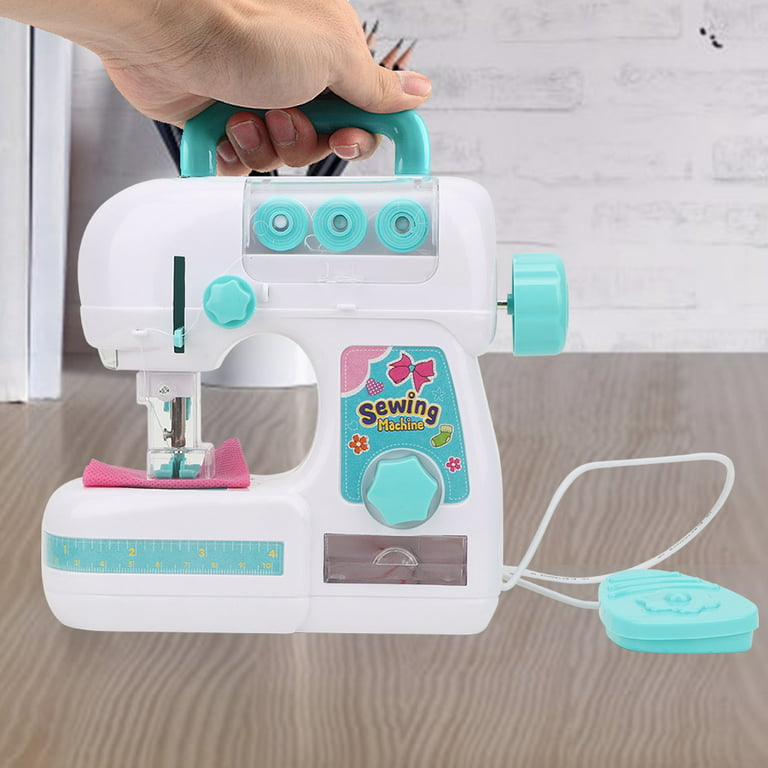 Lyumo Mini Children Sewing Machine Toy Pretend Play Electric Sewing Machine Toys for Kids Beginner Sewing Machine