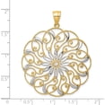 thumbnail image 3 of 14K Yellow Gold And White Rhodium Meridian Swirl Pendant (50 X 40) Made In United States d3350, 3 of 5