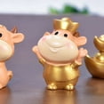 thumbnail image 4 of Grandest Birch Gold Ox Ornament Resin DIY Animal Figurines Car Desktop Decoration Gift Ox Shape Gift Cat Decor Car Ornament, 4 of 8