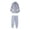 Grey, variant on Daznico Children Outdoor Raincoat Rain Pants Suit Solid Color Hoodie Tops Pants 2PCS Outfits Clothes Set,4-5 Years