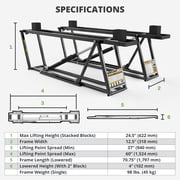 QuickJack Bundle 8000TL Portable Car Lift with 110V Power Unit, Suv Adapters, Wall Hangers